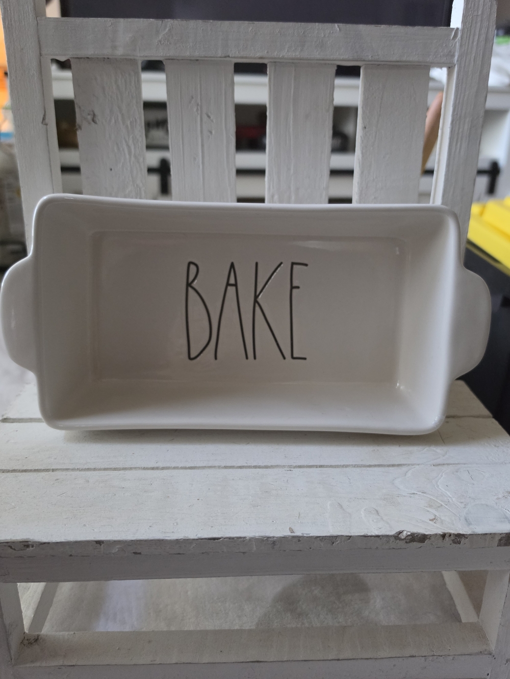 Rae Dunn White Ceramic 'Bake' Baking Dish